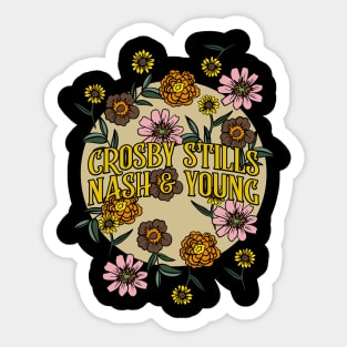 Crosby, Stills, Nash & Young Name Personalized Flower Retro Floral 80s 90s Name Style Sticker